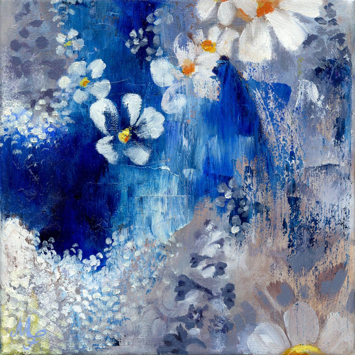 Inneres Vertrauen – Original-Gemälde von Monique Fischer, 20 × 20 cm, Acryl/Öl auf Leinwand