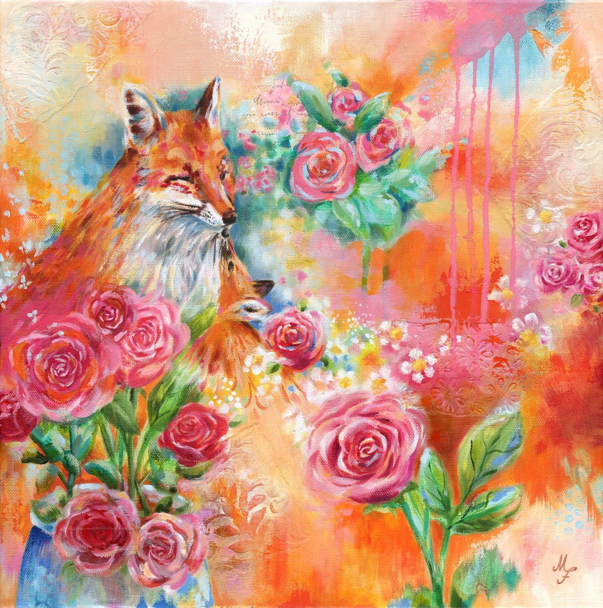 Serie Kindheit – Behalte deine kindliche Neugier – Original-Gemälde von Monique Fischer, 40 × 40 cm, Acryl/Öl auf Leinwand