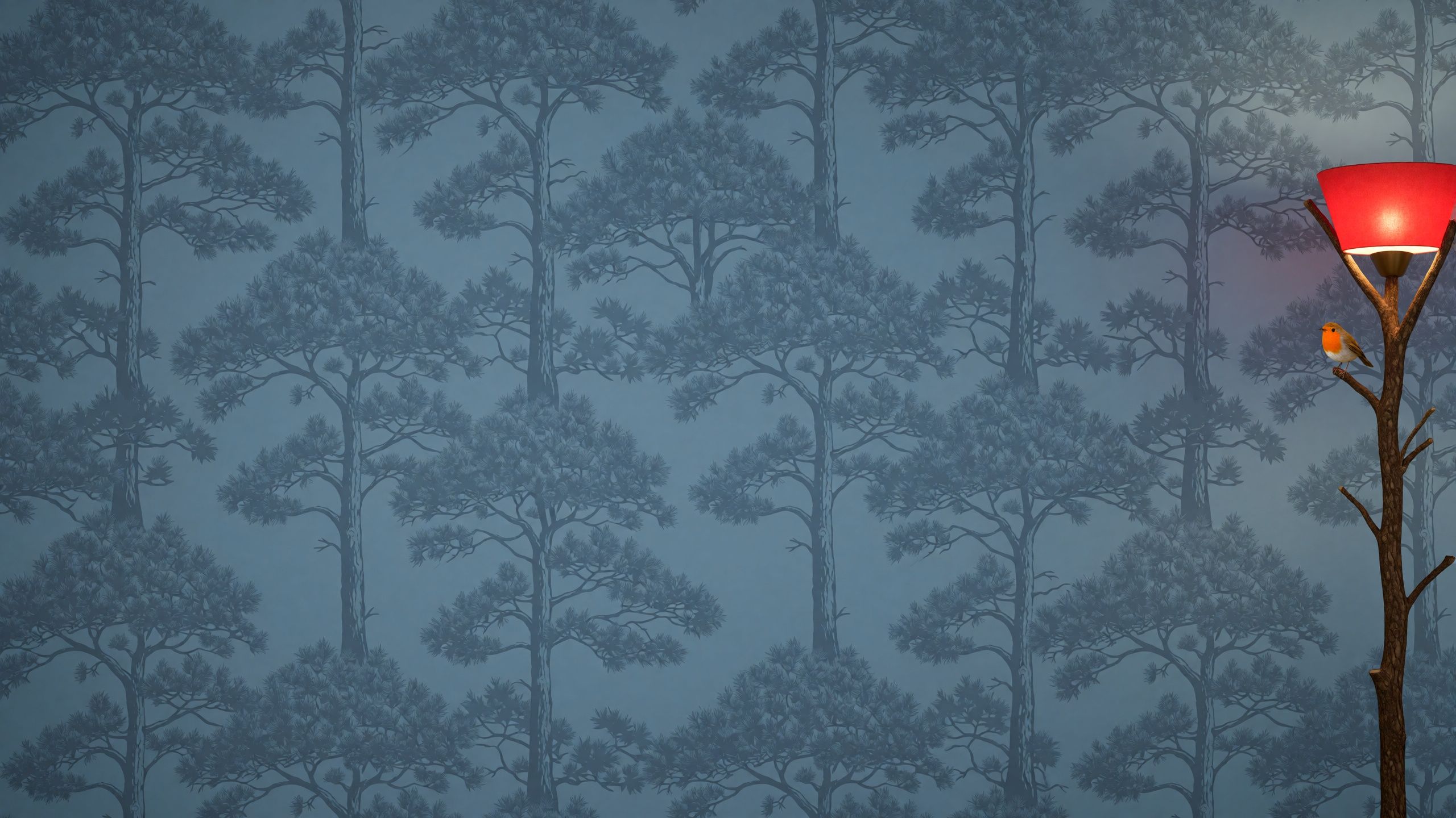 Wohnraum-Mockup „Nachtblau“ mit freier Wandfläche